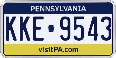 PA license plate KKE9543
