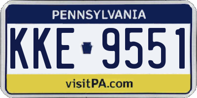 PA license plate KKE9551