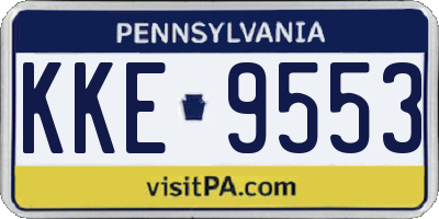 PA license plate KKE9553