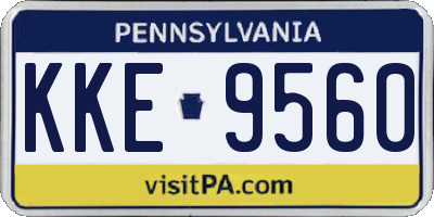 PA license plate KKE9560
