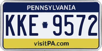 PA license plate KKE9572