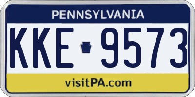 PA license plate KKE9573
