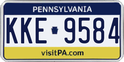 PA license plate KKE9584