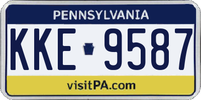PA license plate KKE9587