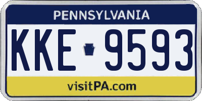 PA license plate KKE9593