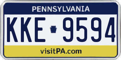 PA license plate KKE9594
