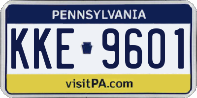 PA license plate KKE9601