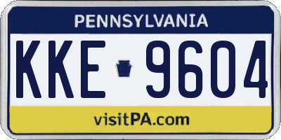 PA license plate KKE9604