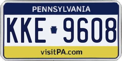 PA license plate KKE9608