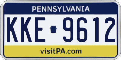 PA license plate KKE9612