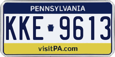 PA license plate KKE9613