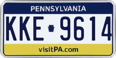 PA license plate KKE9614