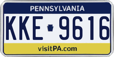 PA license plate KKE9616