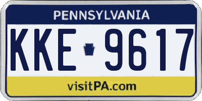 PA license plate KKE9617