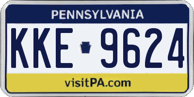 PA license plate KKE9624