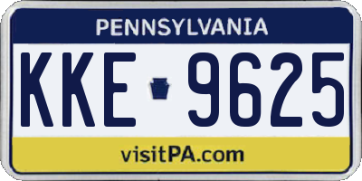 PA license plate KKE9625