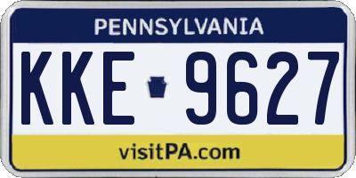 PA license plate KKE9627