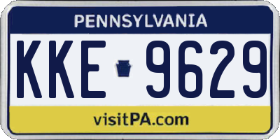 PA license plate KKE9629