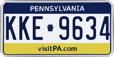 PA license plate KKE9634