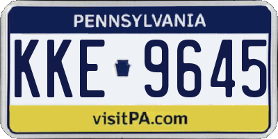 PA license plate KKE9645
