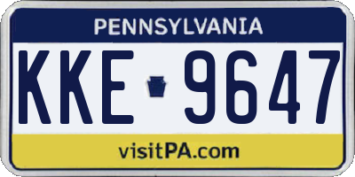 PA license plate KKE9647