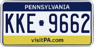 PA license plate KKE9662