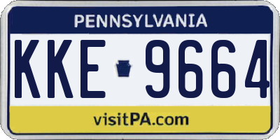 PA license plate KKE9664