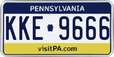 PA license plate KKE9666
