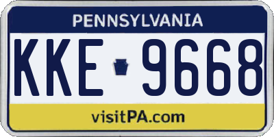 PA license plate KKE9668
