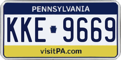 PA license plate KKE9669