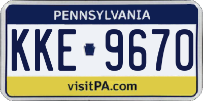 PA license plate KKE9670