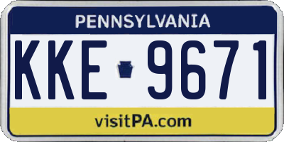 PA license plate KKE9671