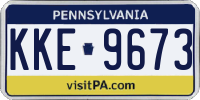 PA license plate KKE9673