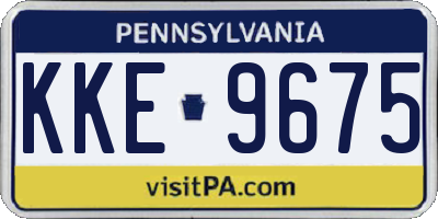 PA license plate KKE9675