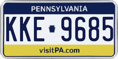 PA license plate KKE9685
