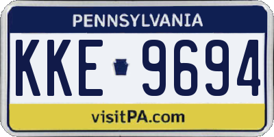 PA license plate KKE9694