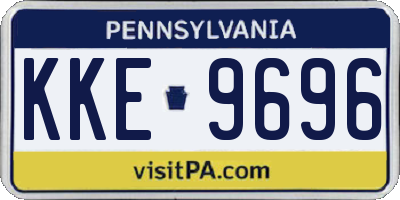 PA license plate KKE9696