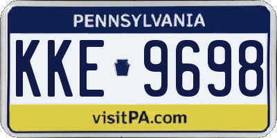 PA license plate KKE9698