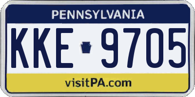PA license plate KKE9705