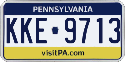 PA license plate KKE9713