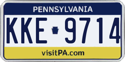 PA license plate KKE9714
