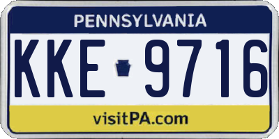 PA license plate KKE9716