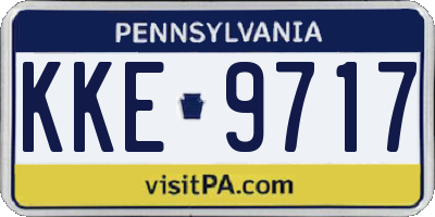 PA license plate KKE9717