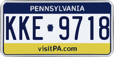 PA license plate KKE9718