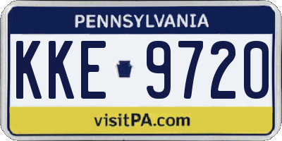 PA license plate KKE9720