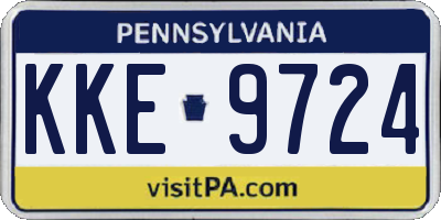 PA license plate KKE9724