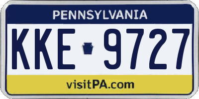 PA license plate KKE9727