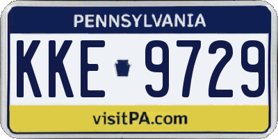 PA license plate KKE9729