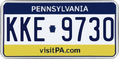 PA license plate KKE9730