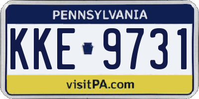 PA license plate KKE9731